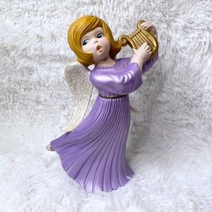 Vintage 1974 Ceramic Hand Painted Christmas Holiday Angel Statue